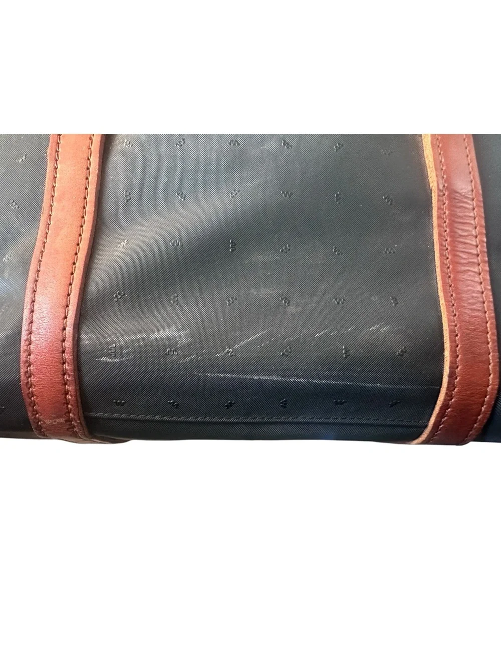 King Ranch Black Duffel Bag with Brown Leather Trim